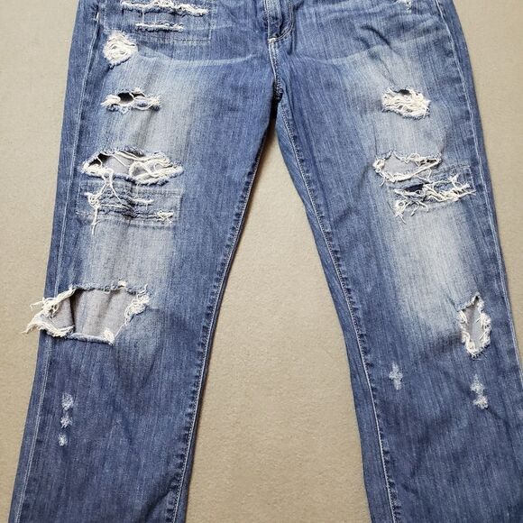Paige Sz 32 JAMES CROP Willa JEANS super distressed / destroyed - Picture 2 of 16